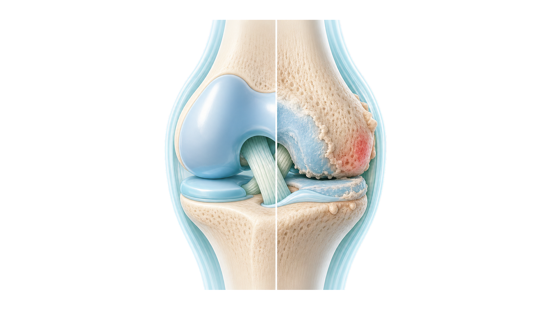 Gelenk mit hervorgehobenem Bereich einer Arthrose