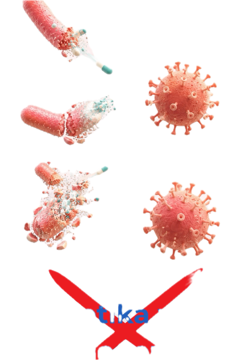 Antibiotika wirken gegen bestimmte Bakterien, aber nicht gegen Viren.