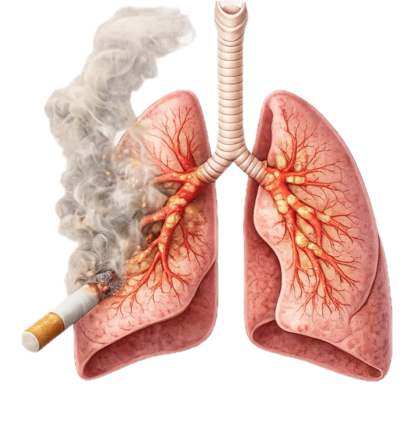 Langjähriges Rauchen ist der häufigste Auslöser einer COPD.